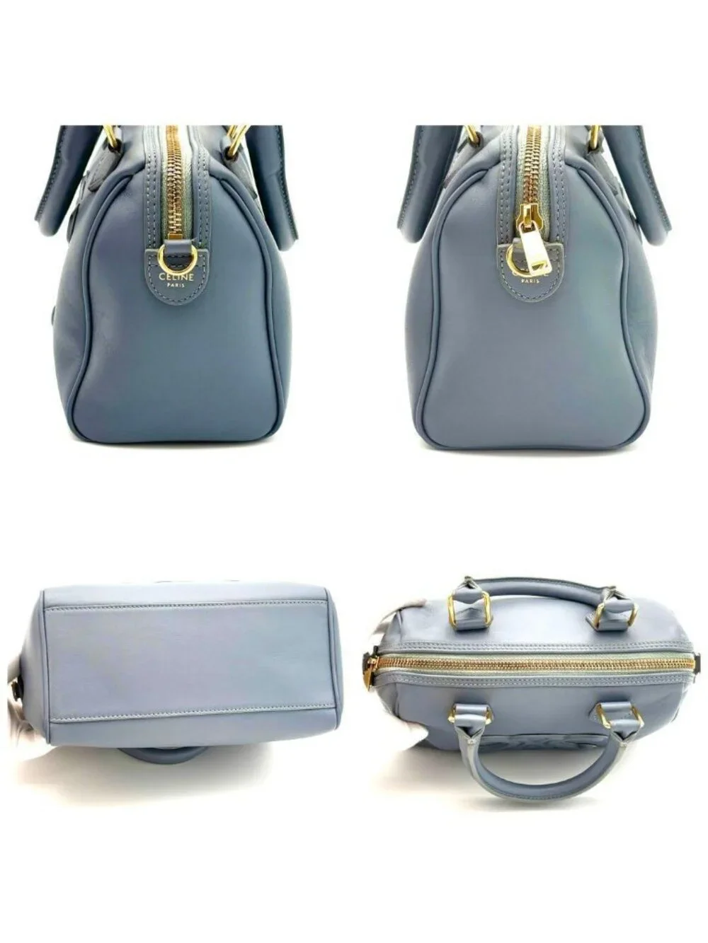 Celine Mini Boston Bag Cuir Triomphe Light Blue